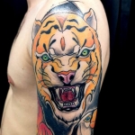 tiger tigre neo trad neotraditional dermographink chambery savoie tatouage reyes